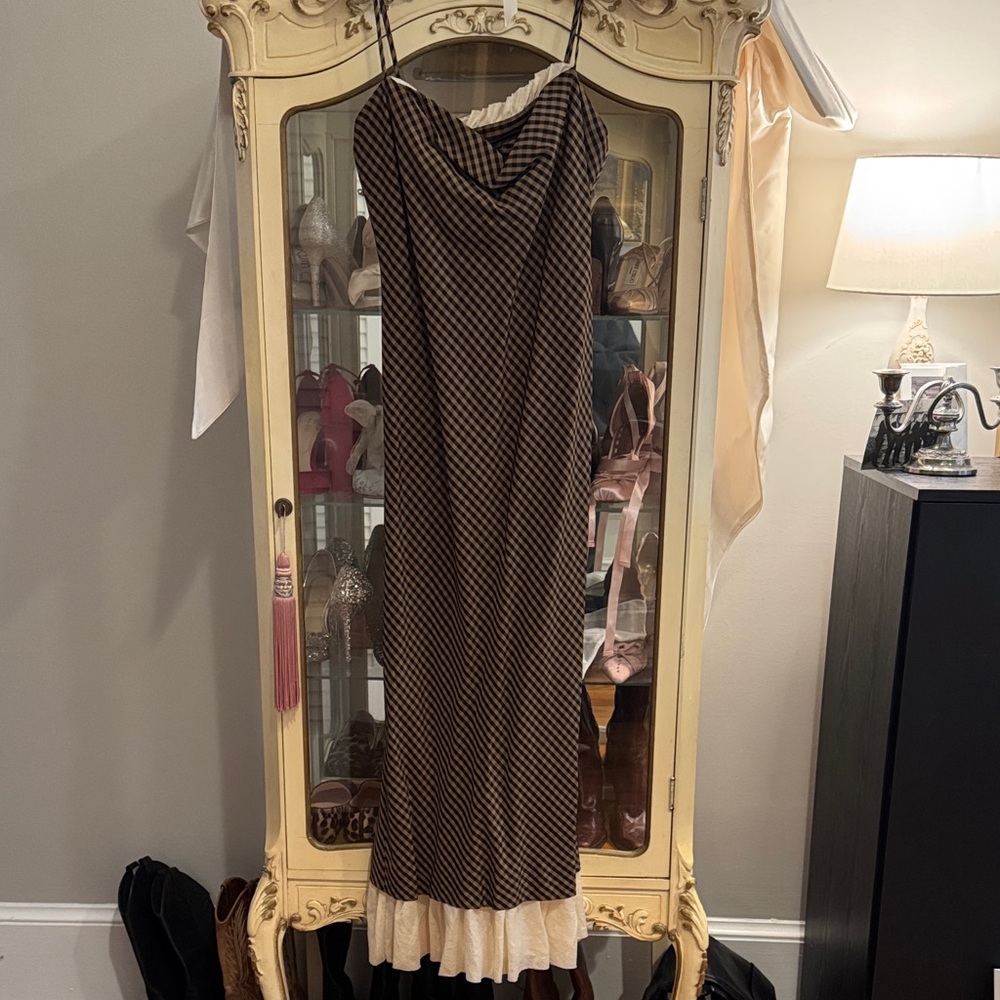 Antonio Melani Plaid Brown/Black Dress